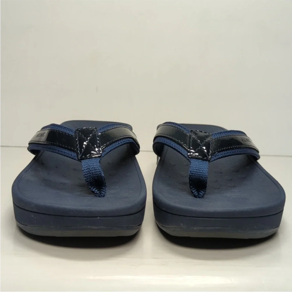 Vionic High Tide II Podiatrist Designed Navy Platform Flip Flop Sandals. Size 9 - Picture 7 of 13